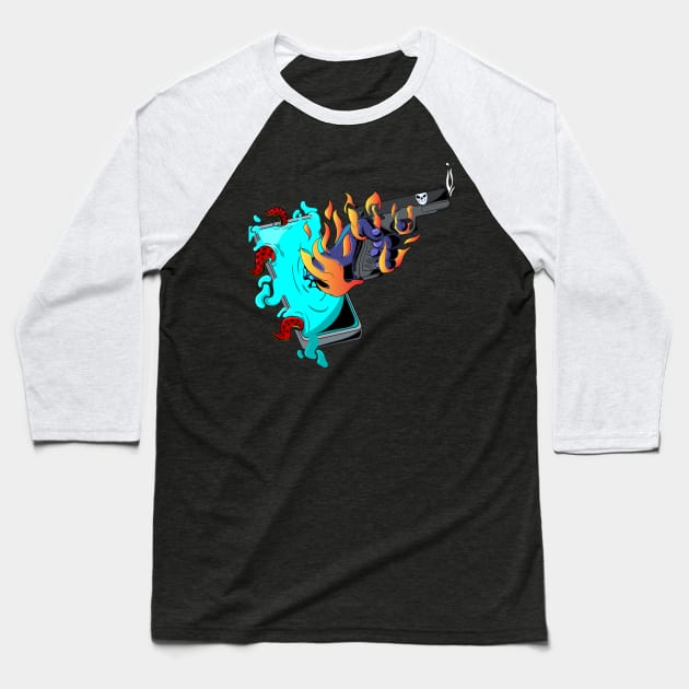 Shooting Hand Illustration Baseball T-Shirt by v4yn